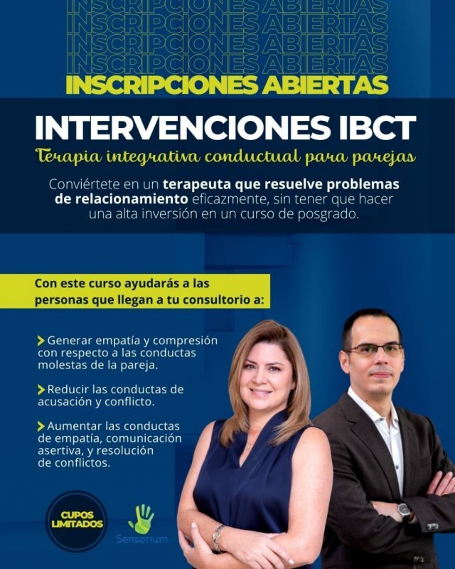 CURSO DE FORMACIÓN EN INTERVENCIONES DE TERAPIA INTEGRATIVA PARA PAREJAS IBCT